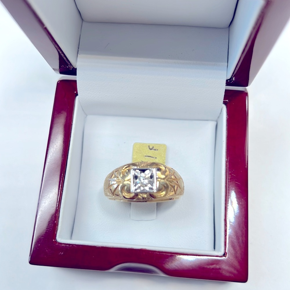 Diamonds 14k Solid Gold Ring - image 1